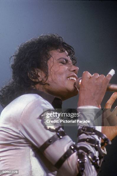 Mj Singer American pop singer Michael Jackson performs on stage during the Bad ...