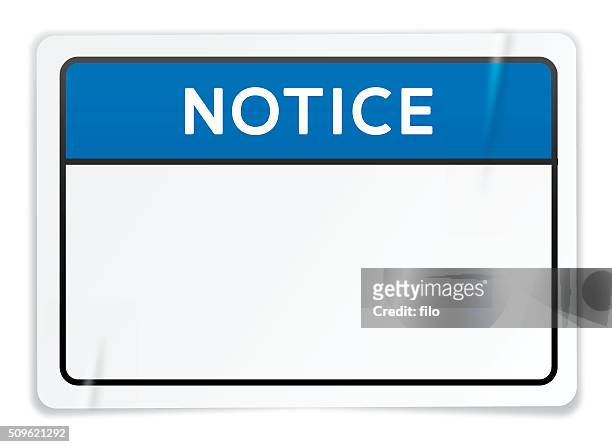 notice sign sticker - information sign stock illustrations