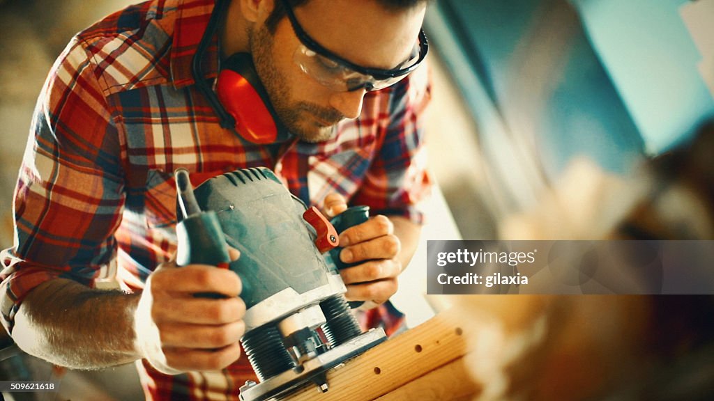 Carpentry workshop routine.