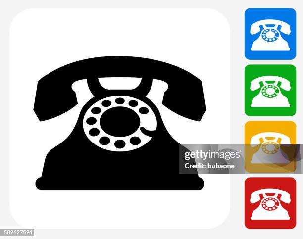 home phone icon flat graphic design - telephone dial stock illustrations