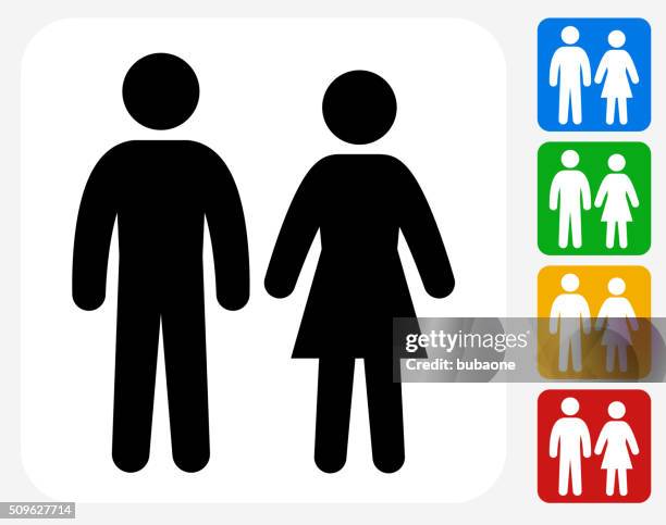 ilustrações de stock, clip art, desenhos animados e ícones de casal ícone flat design gráfico - sexo feminino