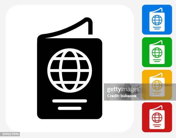 passport icon flat graphic design - passport stock illustrations
