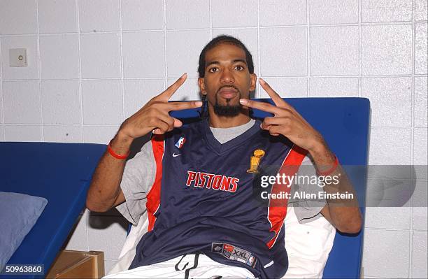 Richard Hamilton of the Detroit Pistons poses for the camera prior to Game Five of the 2004 NBA Finals between the Pistons and the Los Angeles Lakers...