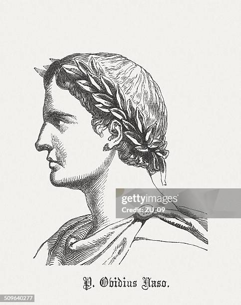 ovid (43 bc-17/18 ad), roman poet, wood engraving, published 1864 - poet stock illustrations