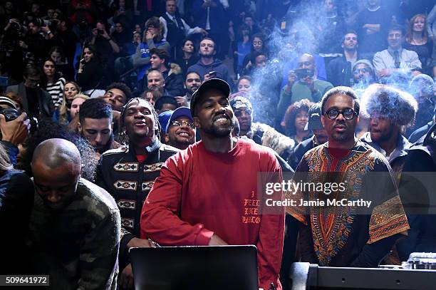 Kanye West performs during Kanye West Yeezy Season 3 on February 11, 2016 in New York City.