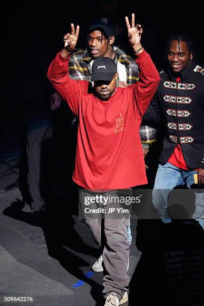 Kanye West performs during Kanye West Yeezy Season 3 on February 11, 2016 in New York City.