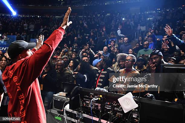 Kanye West performs during Kanye West Yeezy Season 3 on February 11, 2016 in New York City.