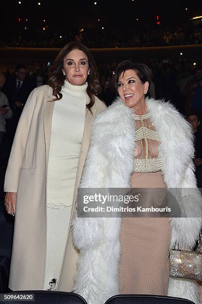 Caitlyn Jenner and Kris Jenner attend Kanye West Yeezy Season 3 on February 11, 2016 in New York City.