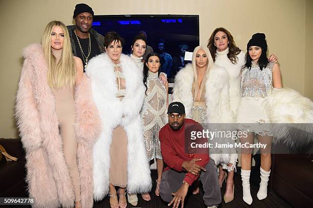 Khloe Kardashian, Lamar Odom, Kris Jenner, Kendall Jenner, Kourtney Kardashian, Kanye West, Kim Kardashian, Caitlin Jenner and Kylie Jenner attend...
