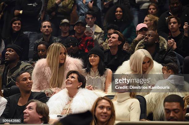 Lamar Odom, Khloe Kardashian, Kylie Jenner, Kim Kardashian, North West, Olivier Rousteing, Kris Jenner and Melanie Griffith attend Kanye West Yeezy...
