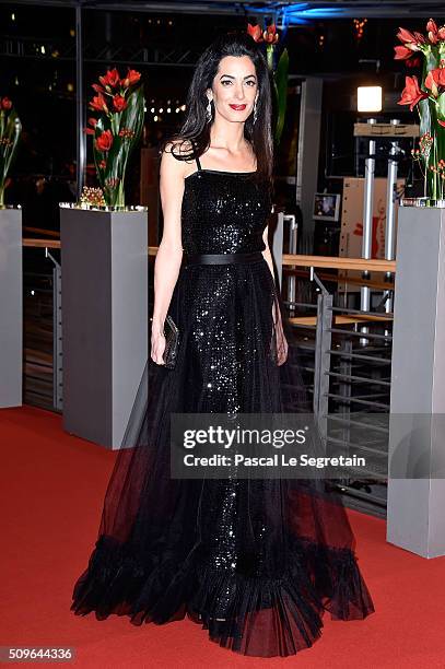 Amal Clooney attends the 'Hail, Caesar!' premiere during the 66th Berlinale International Film Festival Berlin at Berlinale Palace on February 11,...