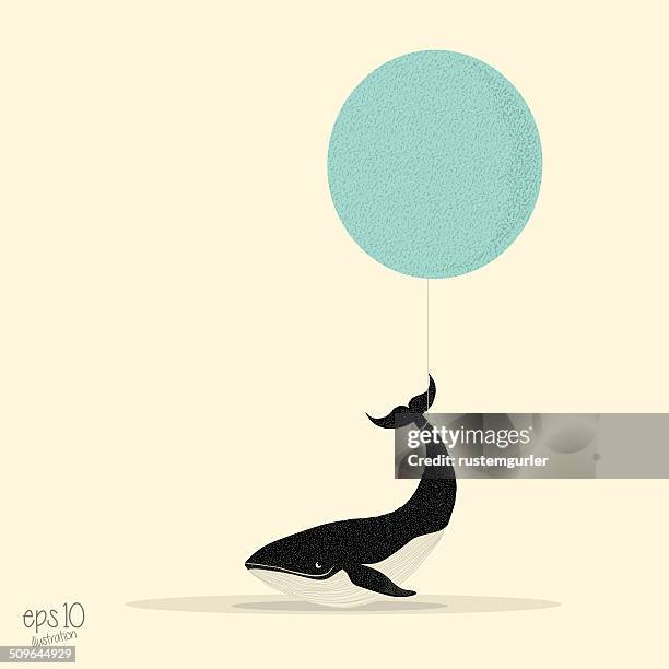 flying whale - whale tail stock illustrations