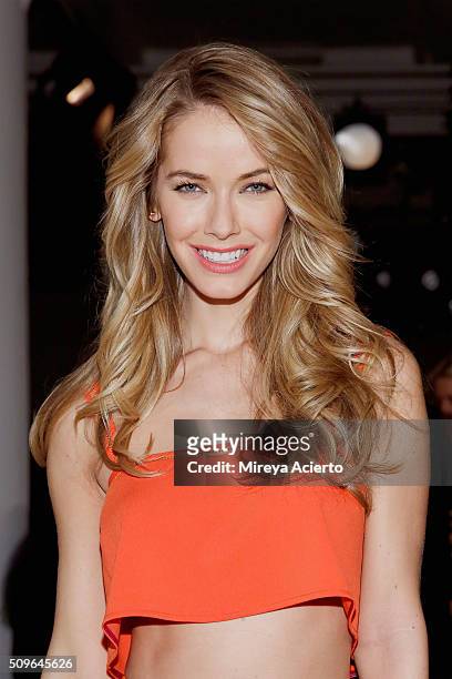 Miss USA 2015, Olivia Jordan attends the Adam Selman fashion show during Fall 2016 MADE Fashion Week at Milk Studios on February 11, 2016 in New York...