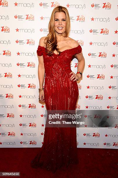 Mary Alice Stephenson, wearing a limited edition, red leather Fitbit Alta, attends The American Heart Association's Go Red For Women Red Dress...