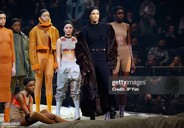 Model Veronica Webb appears onstage during Kanye West Yeezy Season 3 on February 11, 2016 in New York City.