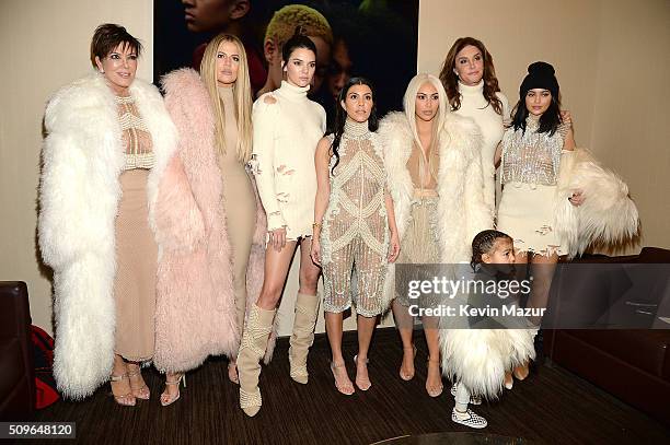 Khloe Kardashian, Kris Jenner, Kendall Jenner, Kourtney Kardashian, Kim Kardashian West, North West, Caitlyn Jenner and Kylie Jenner attend Kanye...