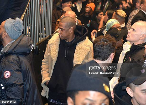 Jay Z attends Kanye West Yeezy Season 3 at Madison Square Garden on February 11, 2016 in New York City.