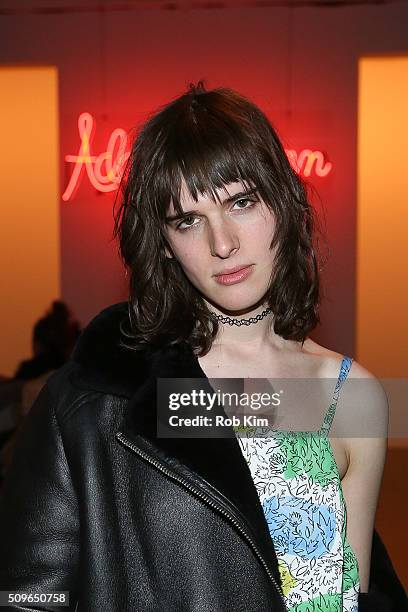 Hari Nef attends the Adam Selman fashion show during Fall 2016 MADE Fashion Week at Milk Studios on February 11, 2016 in New York City.