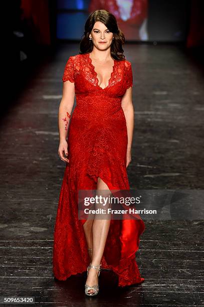 Food writer Gail Simmons walks the runway at The American Heart Association's Go Red For Women Red Dress Collection 2016 Presented By Macy's at The...