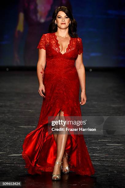 Food writer Gail Simmons walks the runway at The American Heart Association's Go Red For Women Red Dress Collection 2016 Presented By Macy's at The...