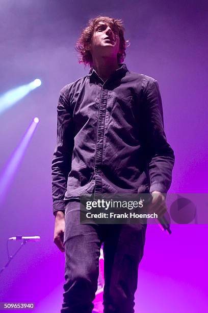 Singer Ole Specht of the German band Tonbandgeraet performs live in support of Andreas Bourani during a concert at the Max-Schmeling-Halle on...