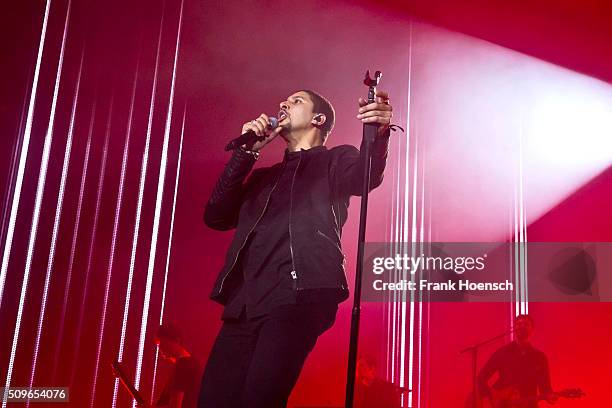 German singer Andreas Bourani performs live during a concert at the Max-Schmeling-Halle on February 11, 2016 in Berlin, Germany.