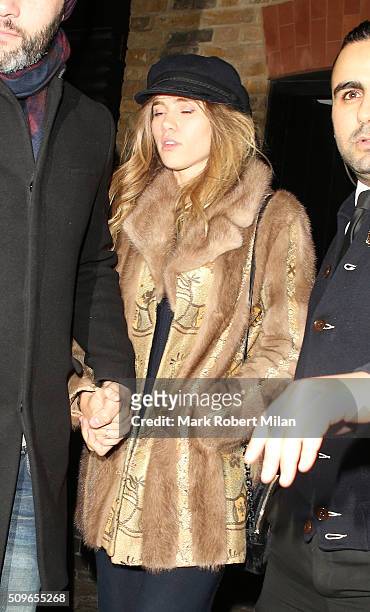 Suki Waterhouse at the Chiltern Firehouse on February 11, 2016 in London, England.