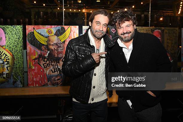 Actor/artist Jordi Molla and artist Domingo Zapata attend Gansevoort Meatpacking NYC presents Domingo Zapata's "Amigos Intervention" at Gansevoort...