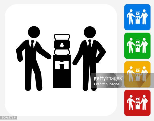 water break icon flat graphic design - water cooler white background stock illustrations
