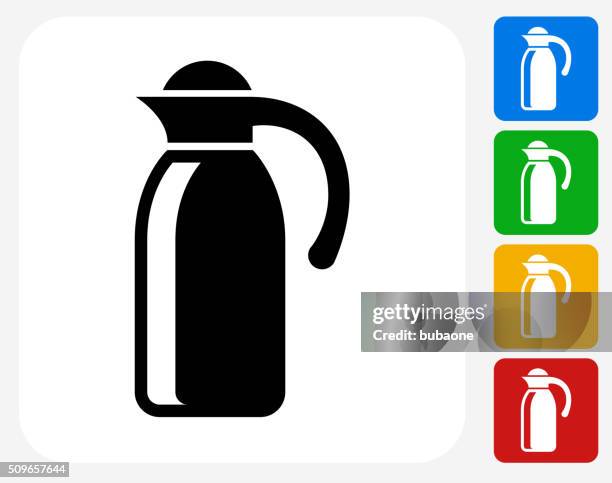coffee icon flat graphic design - coffee carafe stock illustrations