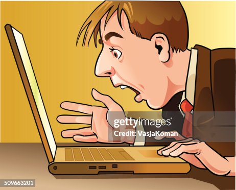 Computer Guy Turning Man With Computer High-Res Vector Graphic - Getty Images