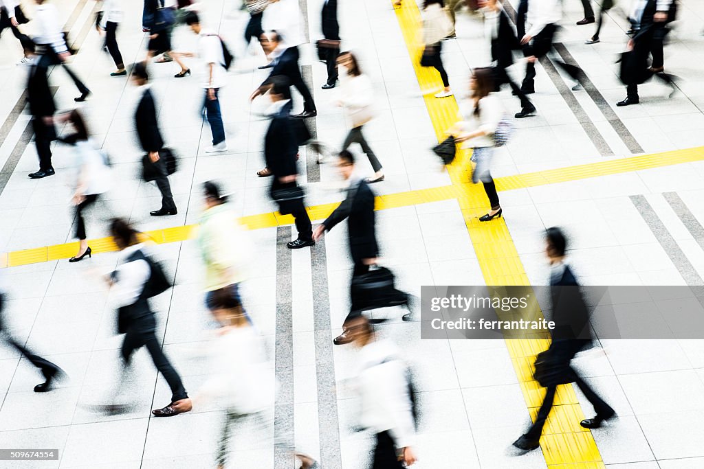 Bussiness people commuting to work in Tokyo