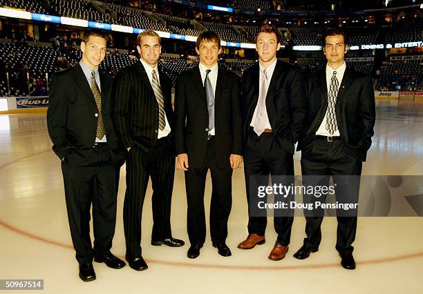 Top prospects Alexander Picard of the Lewiston MAINEiacs, Andrew Ladd of the Calgary Hitman, Alexander Ovechkin of the Dynamo Moscow, Cameron Barker...