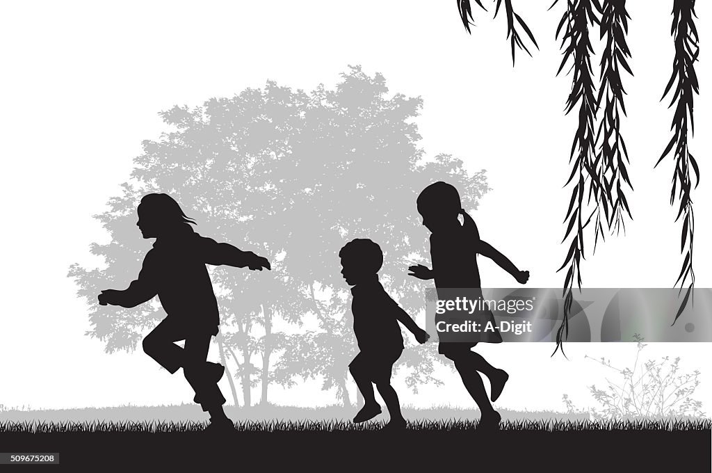 Kids Running Outdoors