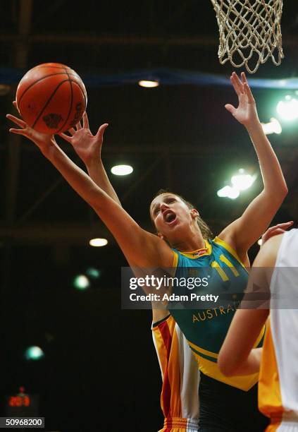 Laura Summerton of the Opals in action during their first match of the basketball tri-series between the Australian Opals and China at Homebush...