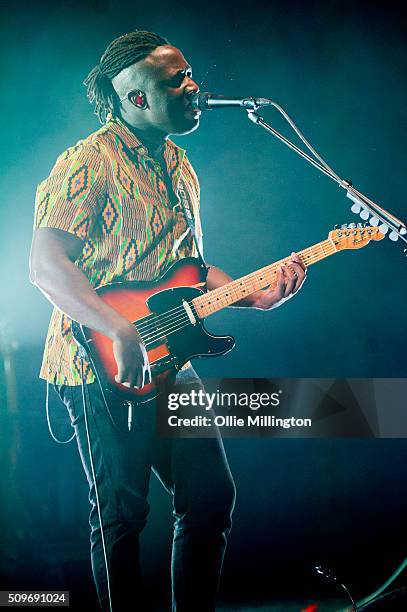 Kele Okereke of Bloc Party performs headlining the NME Awards Tour 2016 at O2 Academy Brixton on February 11, 2016 in London, England.