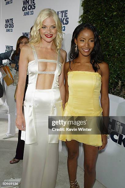 Actors Jaime King and Faune Chambers pose at the premiere of Revolution Studio's and Columbia Picture's "White Chicks" at the Village Theatre on June...