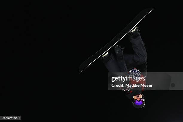 Max Parrot of Canada competes in the Men's Snowboarding finals during Polartec Big Air Day 1 at Fenway Park on February 11, 2016 in Boston,...