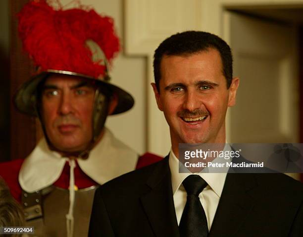 Portrait of President of Syria Bashar al-Assad as he visits Mansion House, London, England, December 17, 2002.