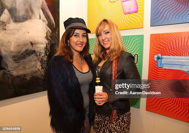 Lindsay Krause and Veronica Potes attend Art Wynwood VIP preview show on February 11, 2016 in Miami, Florida.