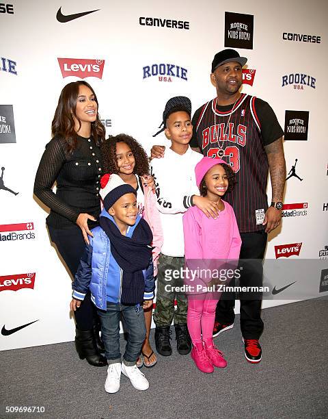 Sabathia and family backstage at the Rookie USA Presents Kids Rock! Fall 2016 New York Fashion Week: The Shows at Skylight at Moynihan Station on...