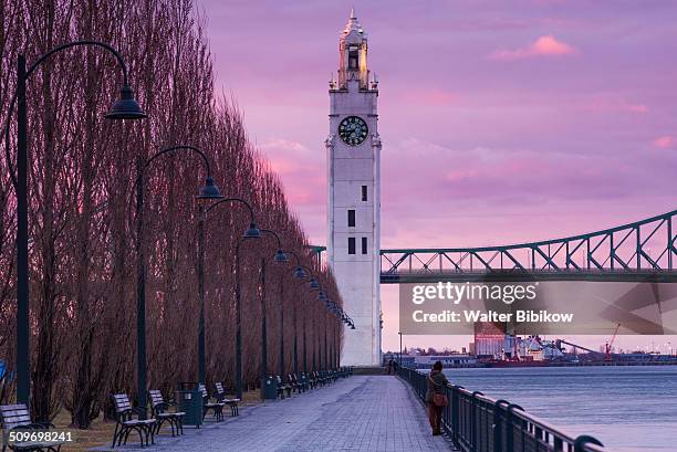 canada, quebec, old port clocktower - montréal stockfoto's en -beelden