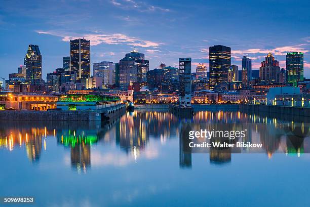 canada, quebec, skyline and old port - montréal stock pictures, royalty-free photos & images