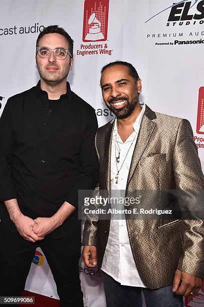 Record producers and engineers Charles Moniz and Boo Mitchell attend the P&E Wing Event honoring Rick Rubin at The Villiage Studios on February 11,...