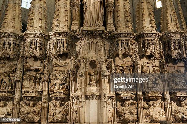 altarpiece of the basilica of santa maria in castello d'empúries - virgen de la candelaria fiesta stock pictures, royalty-free photos & images