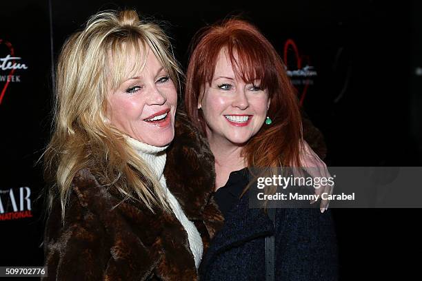 Melanie Griffith and Tracy Griffith attend Harper's Bazaar International Celebrates Fashion + Cinema at Provocateur on February 11, 2016 in New York...