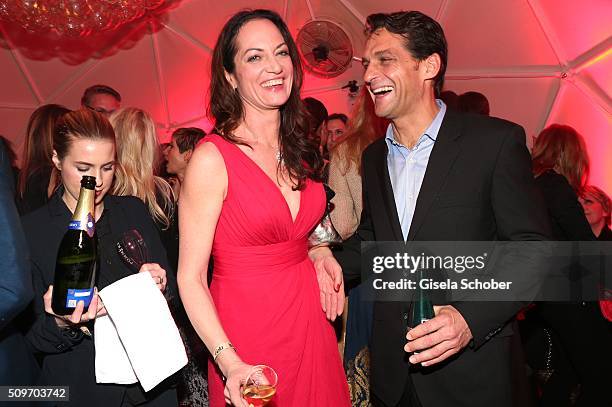 Natalia Woerner and her ex husband Robert Seeliger during the 'Berlin Opening Night of GALA & UFA Fiction' at Das Stue Hotel on February 11, 2016 in...