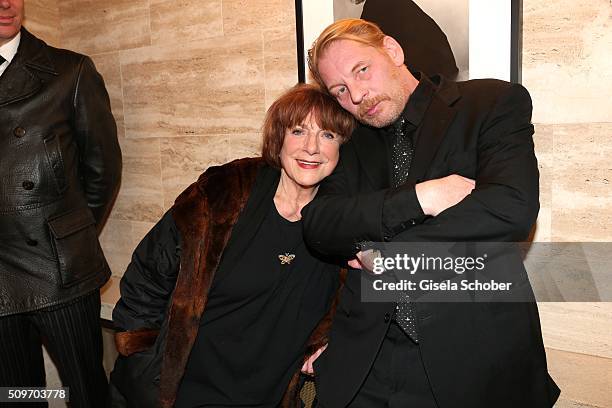 Hannelore Hoger and Ben Becker during the 'Berlin Opening Night of GALA & UFA Fiction' at Das Stue Hotel on February 11, 2016 in Berlin, Germany.