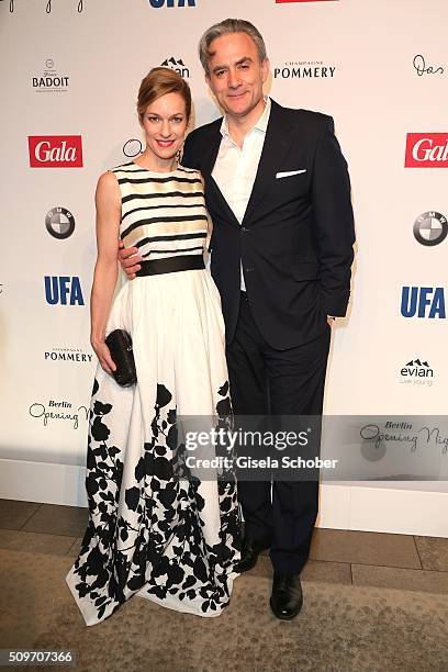 Lisa Martinek and her husband Giulio Ricciarelli during the 'Berlin Opening Night of GALA & UFA Fiction' at Das Stue Hotel on February 11, 2016 in...