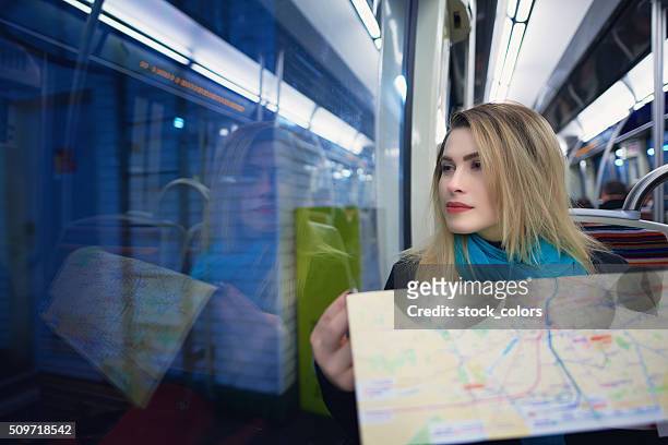 traveling with the subway train - tube map stock pictures, royalty-free photos & images